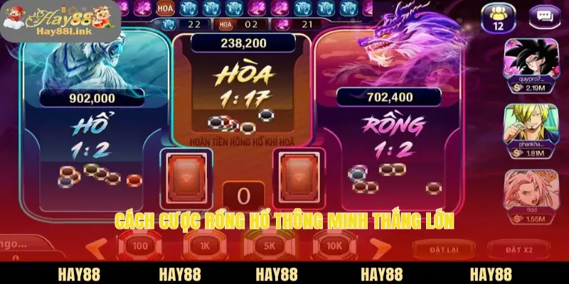 Cách cược rồng hổ thông minh thắng lớn